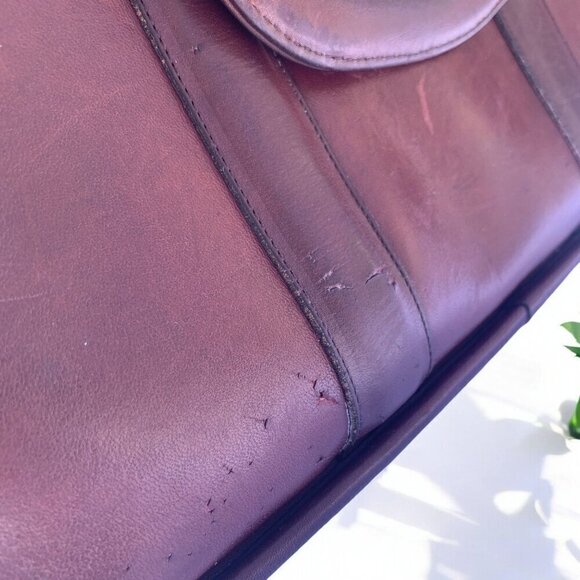 Coach Vintage Burgundy Leather Slim Satchel Large 1970s/80s Full Grain Cowhide - Picture 9 of 16